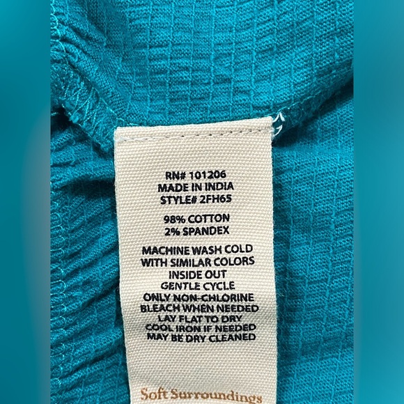 Soft Surroundings Short Sleeve Fleur Midi Dress in Peacock Green Size small - Picture 9 of 9